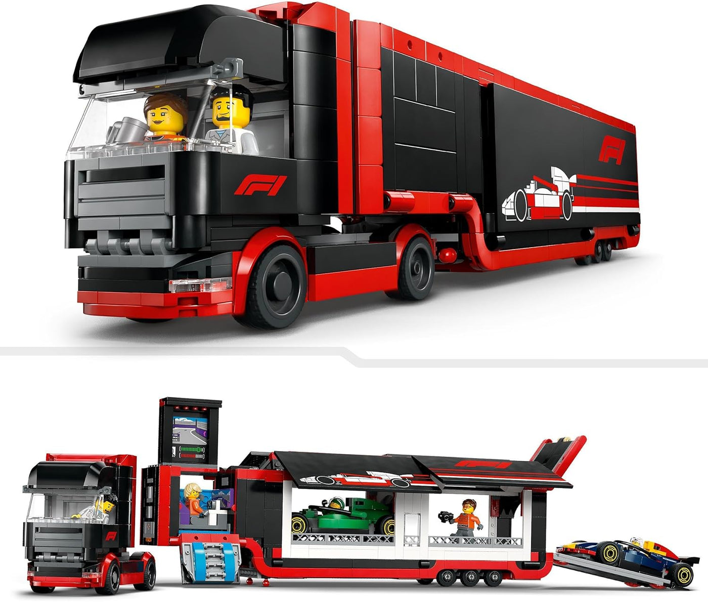 LEGO City F1 truck met RB20 en AMR24 F1 - 60445