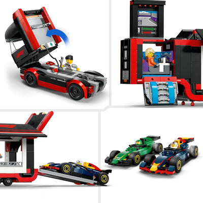 LEGO City F1 truck met RB20 en AMR24 F1 - 60445