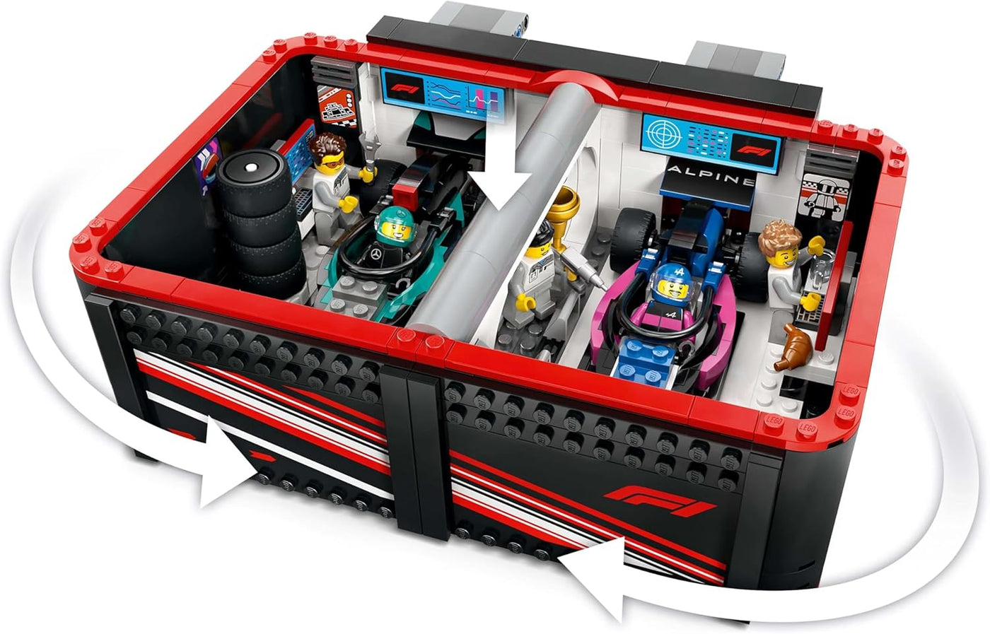LEGO City F1 Garage met Mercedes-AMG en Alpine Auto's Set