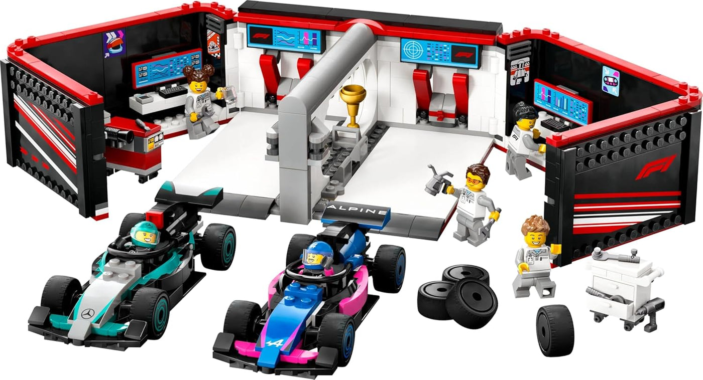 LEGO City F1 Garage met Mercedes-AMG en Alpine Auto's Set