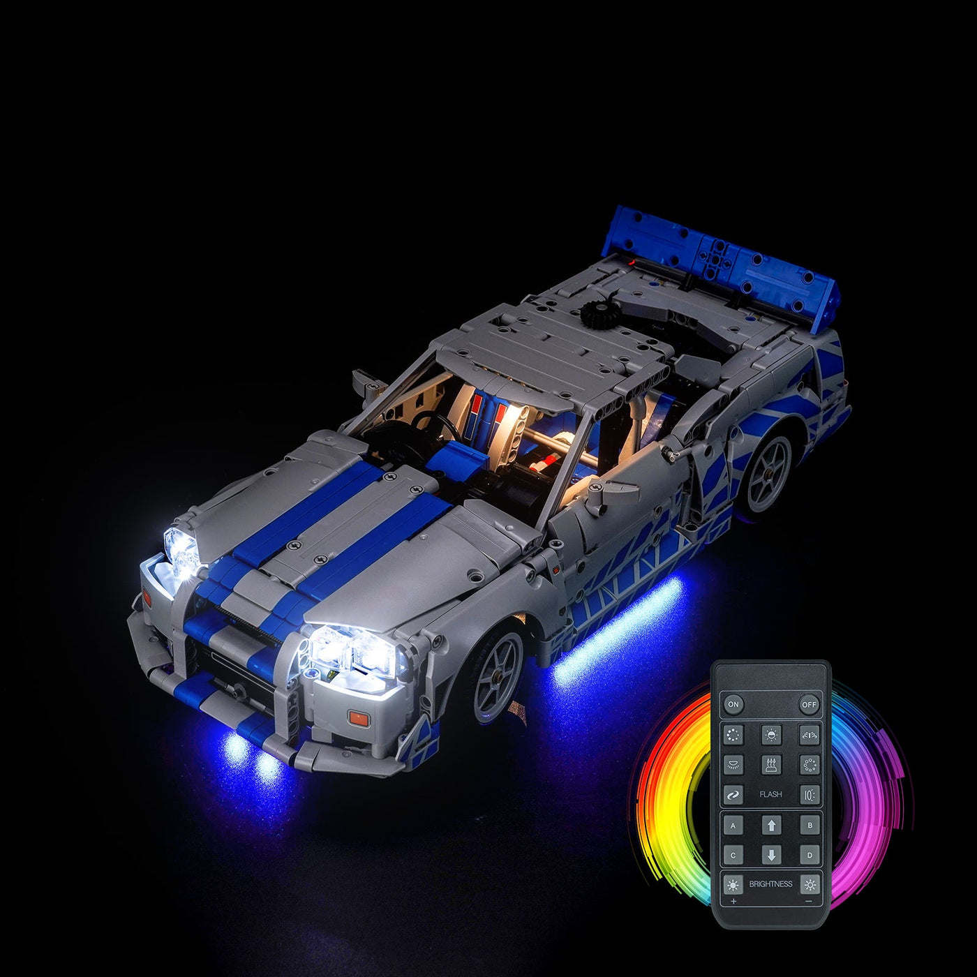 BrickBling Light Kit for LEGO Technic 2 Fast 2 Furious Nissan Skyline GT-R (R34) Car 42210