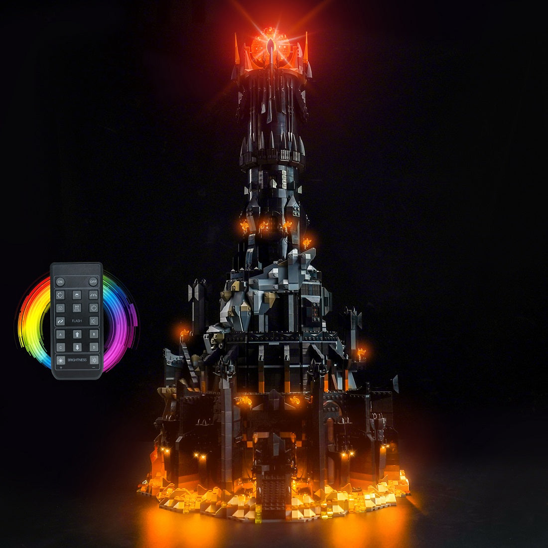 BrickBling Light Kit for LEGO Icons The Lord of the Rings: Barad-dûr 10333 Plus Version